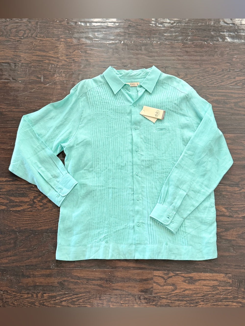 Abito Collezioni Men’s Guayabera Linen Button Down Shirt
